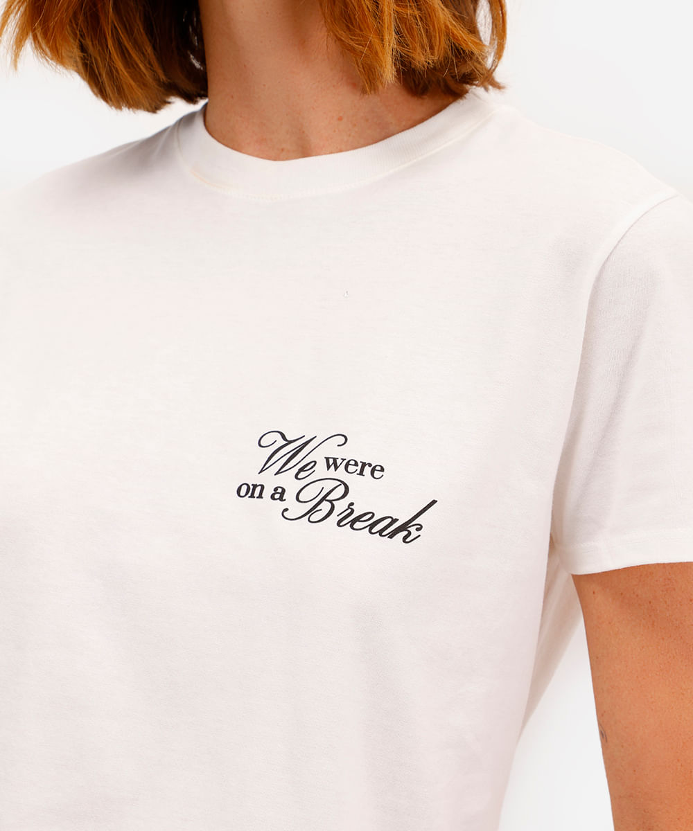 camiseta feminina de algodão friends off white