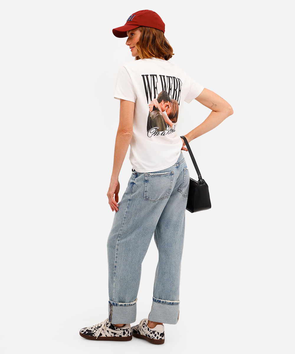 camiseta feminina de algodão friends off white
