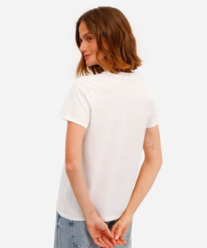 camiseta feminina de algodão friends off white