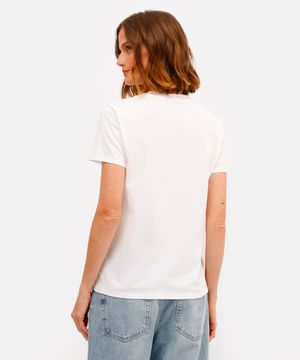 camiseta feminina de algodão friends off white