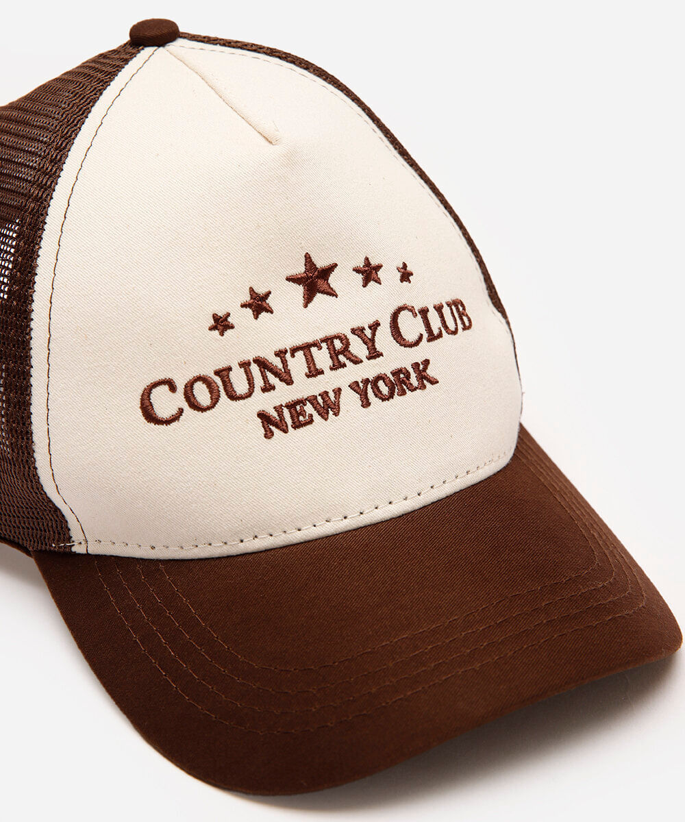boné masculino truker country club - marrom