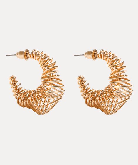 brinco espiral orgânico dourado