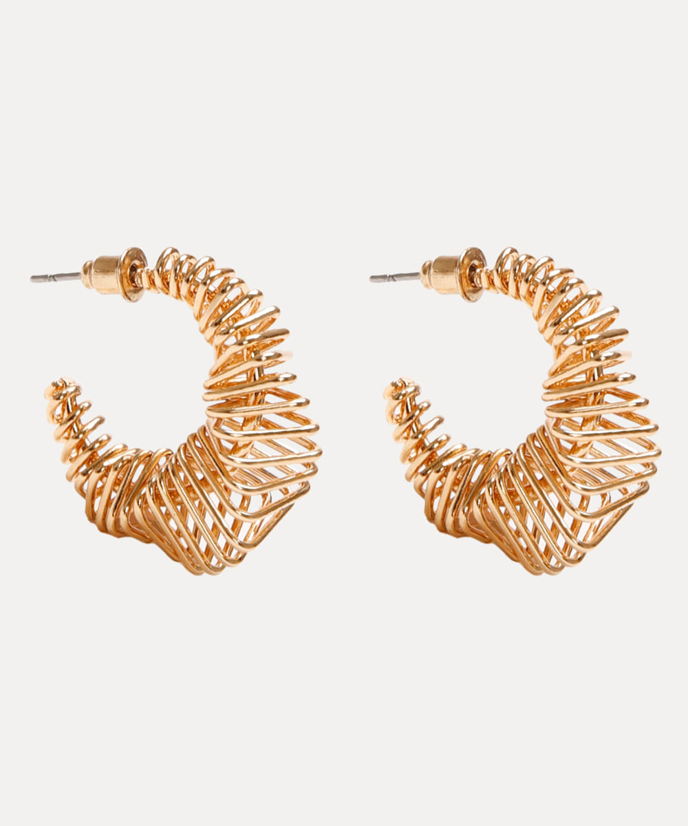 brinco espiral orgânico dourado