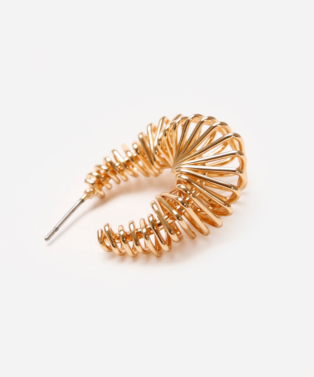 brinco espiral orgânico dourado
