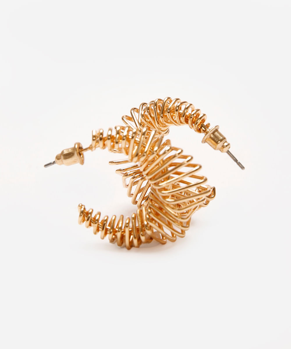 brinco espiral orgânico dourado