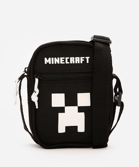 bolsa shoulder bag infantil minecraft - preto