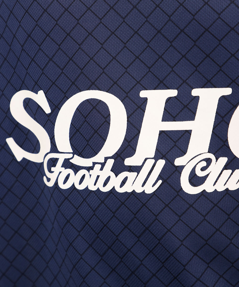 camiseta retrô unissex com gola manga curta soho azul