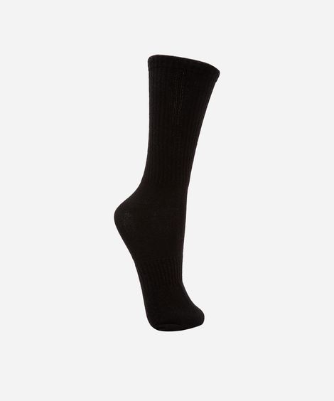 meia cano longo canelada masculina preta
