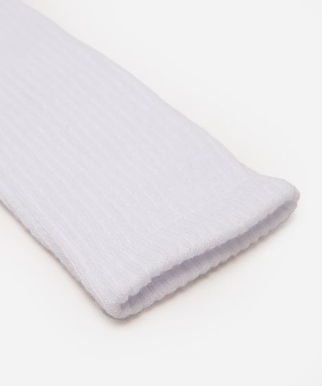 meia cano longo canelada masculina branca