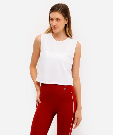 cropped feminino esportivo texturizado branco