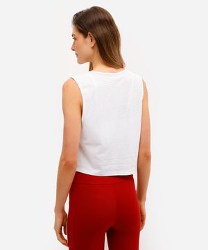 cropped feminino esportivo ace texturizado branco