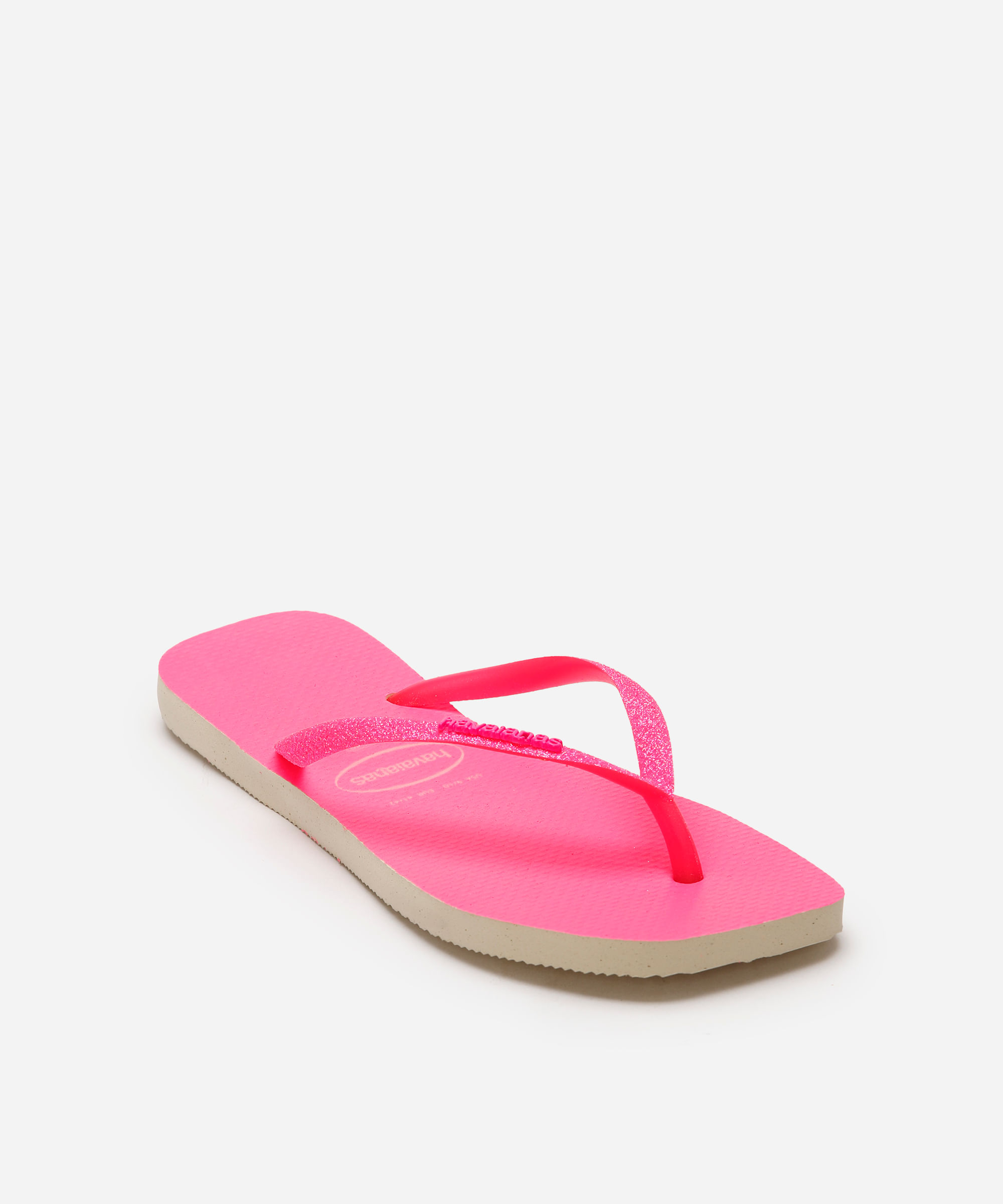 chinelo feminino slim neon havaianas rosa