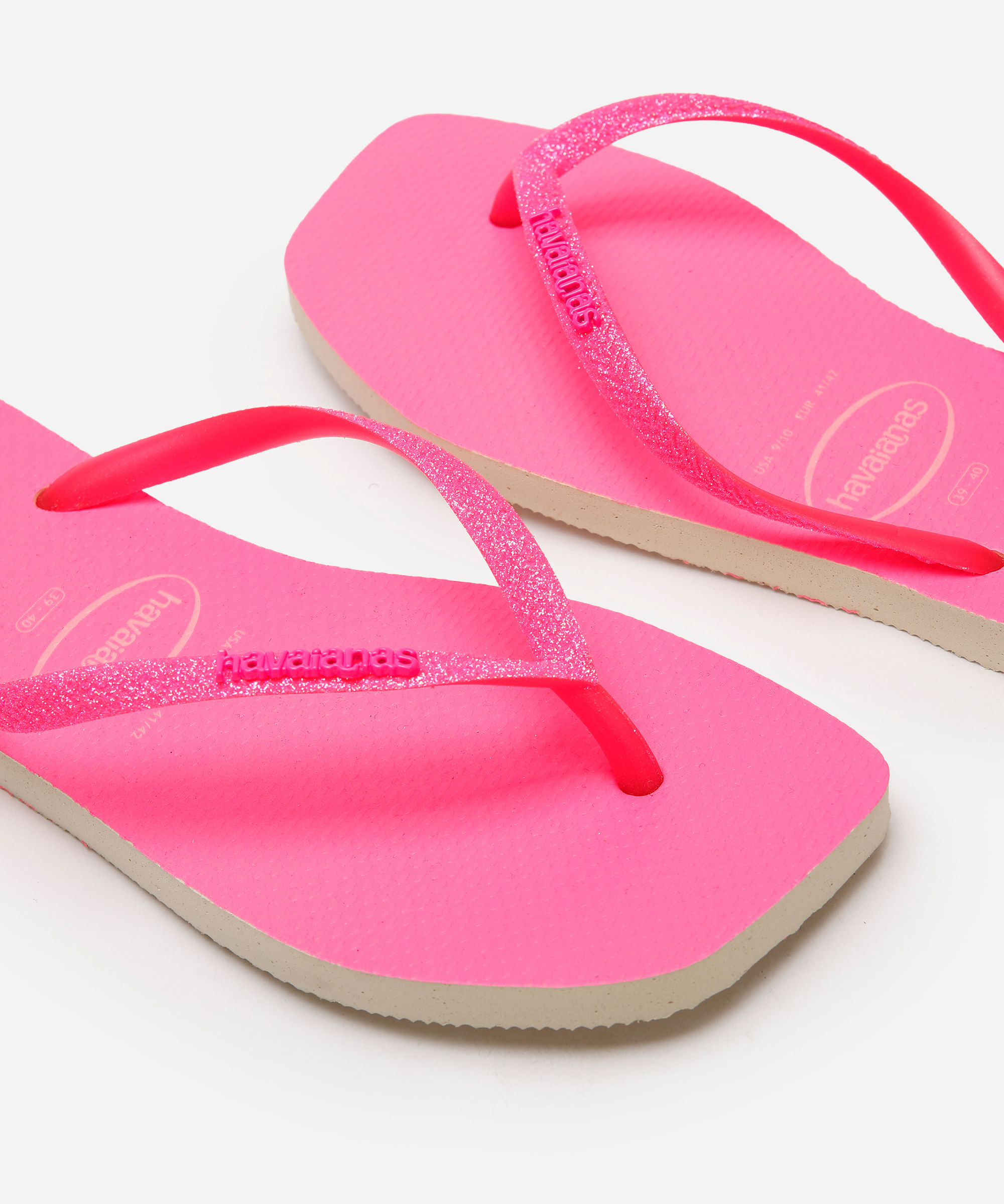 chinelo feminino slim neon havaianas rosa