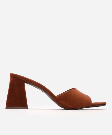 tamanco feminino salto grosso alto oneself marrom