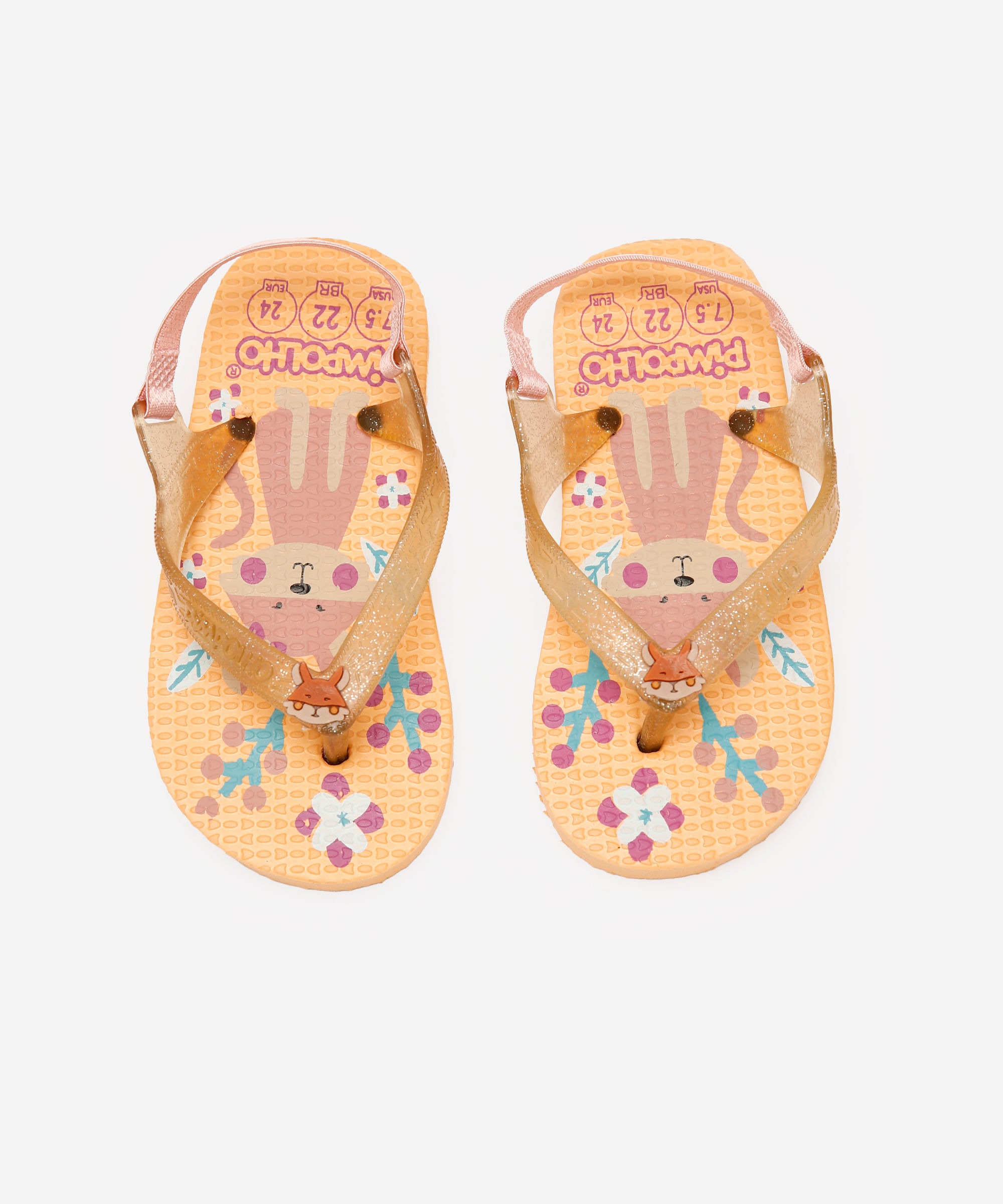 chinelo baby pimpolho laranja