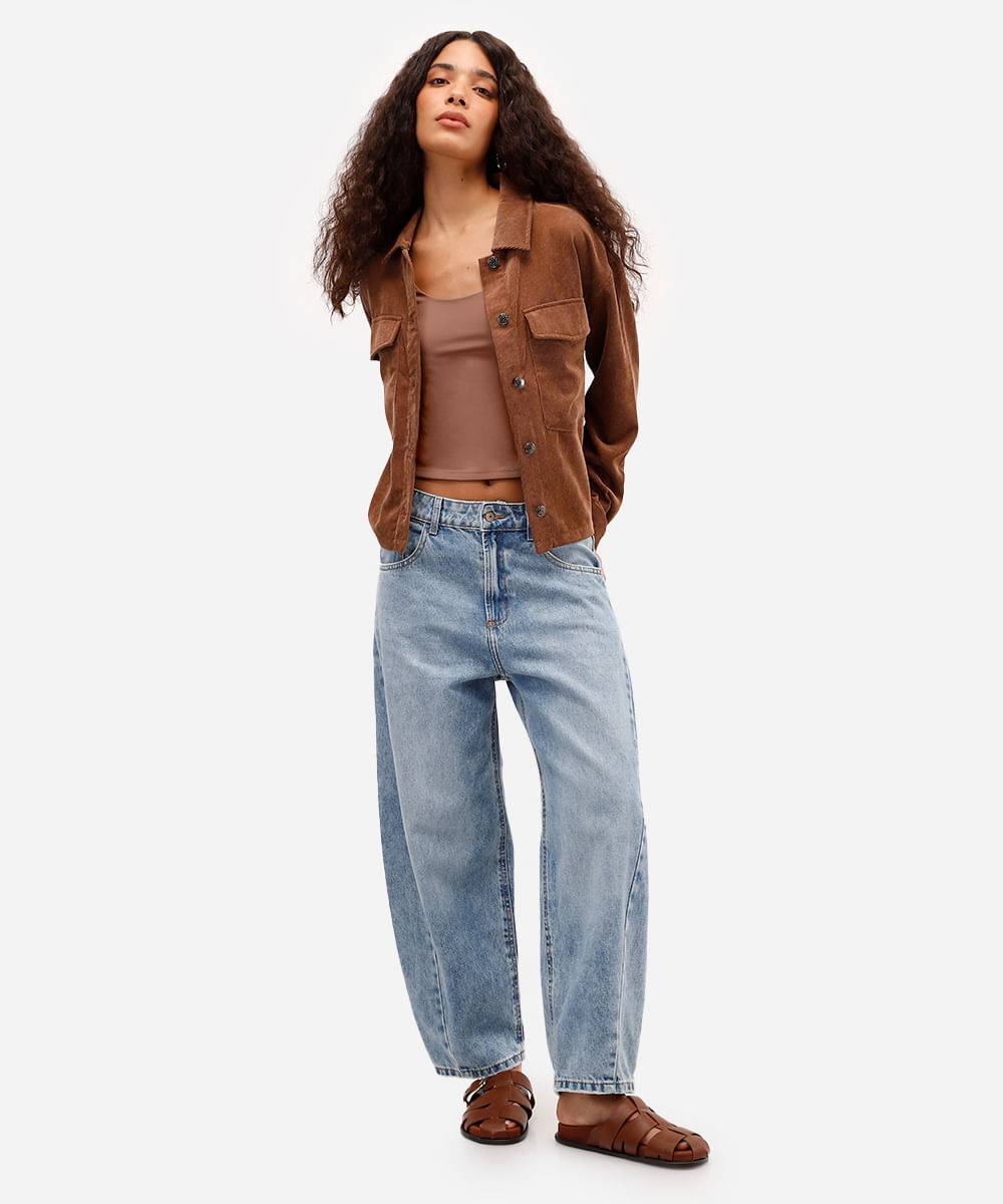 blusa baby look feminina de poliamida básica marrom