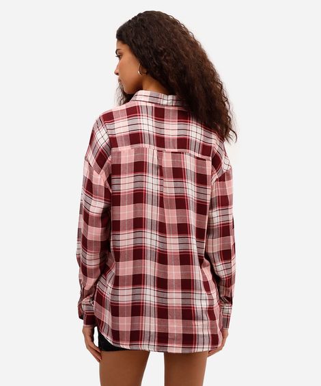 camisa feminina de viscose xadrez colorida