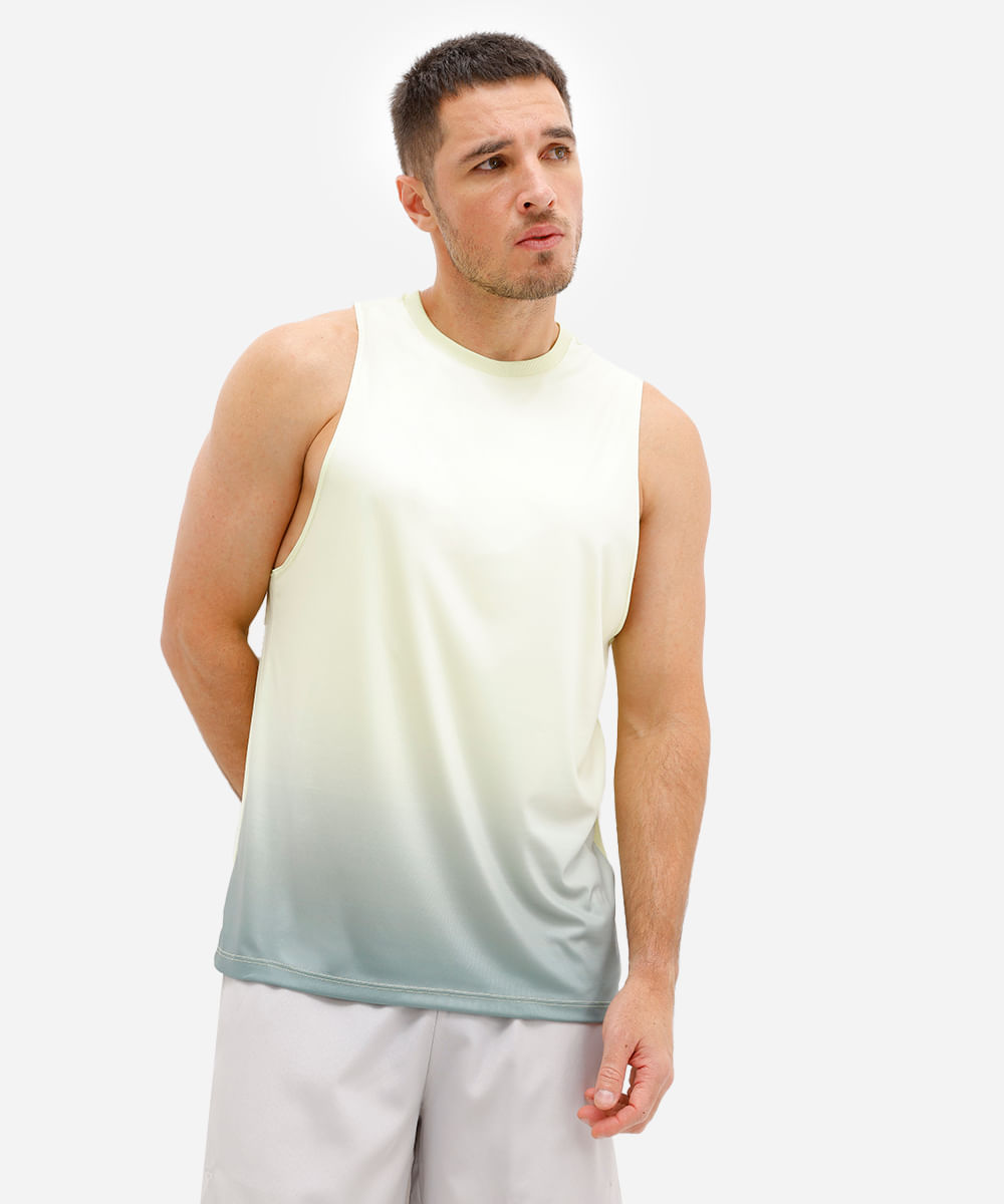 regata esportiva muscle masculina degradê verde