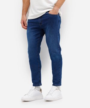 calça slim masculina jeans azul
