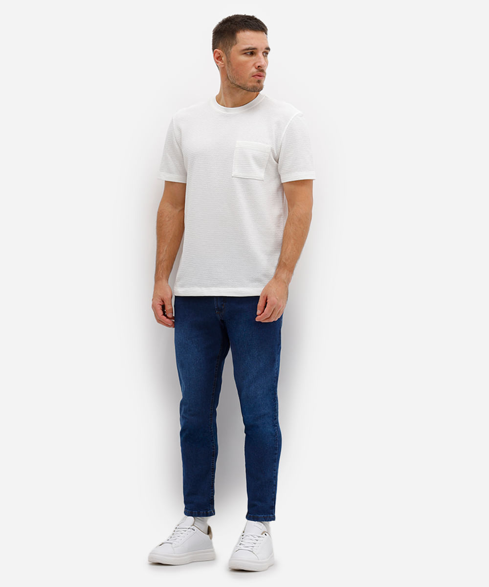calça slim masculina jeans azul