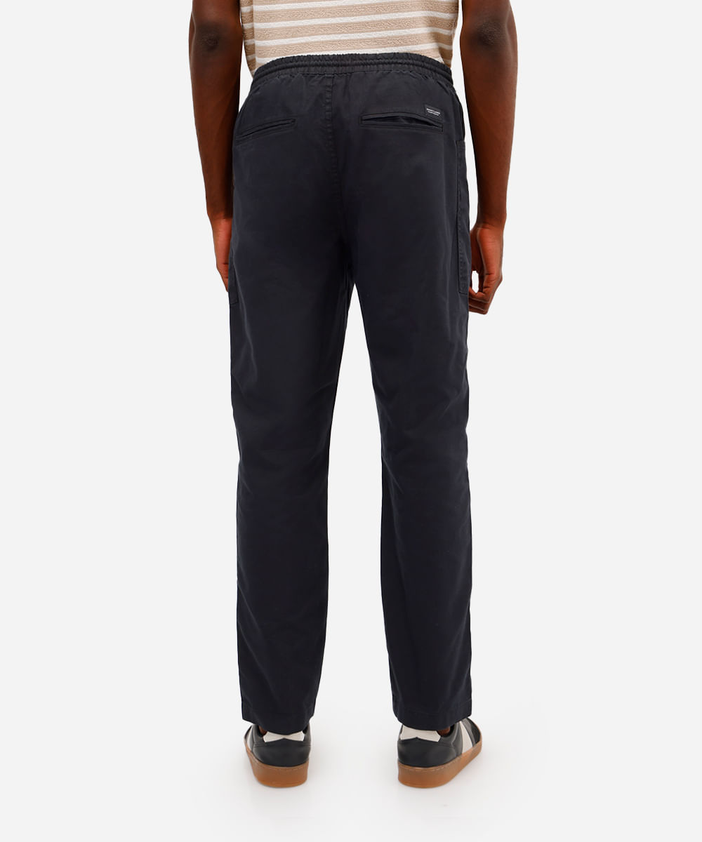 calça jogger masculina de sarja texturizada - preto