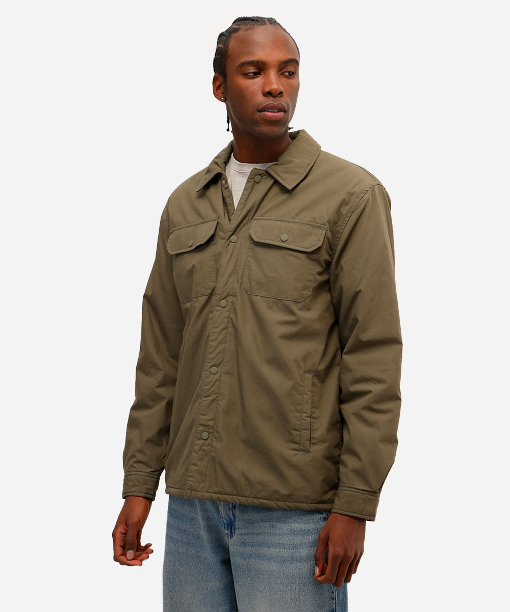 jaqueta masculina com bolso lapela verde