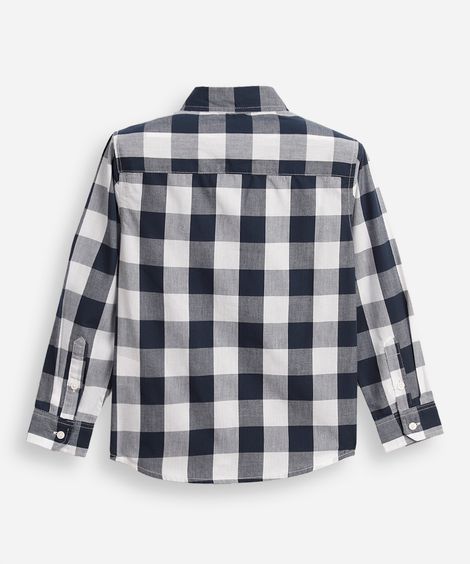 camisa infantil manga longa bolso xadrez colorido