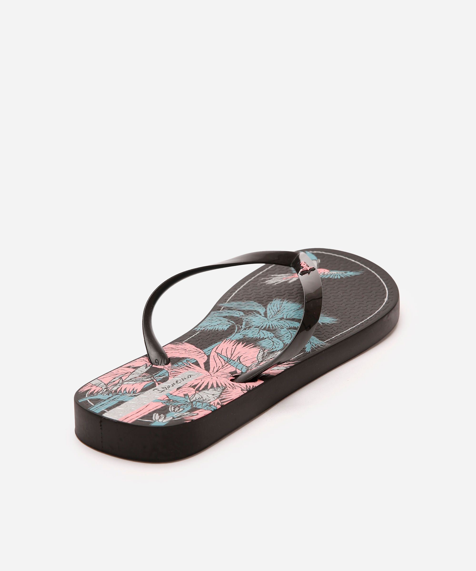 chinelo ipanema slim floral preto