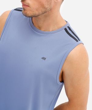regata masculina esportiva ace com listras azul