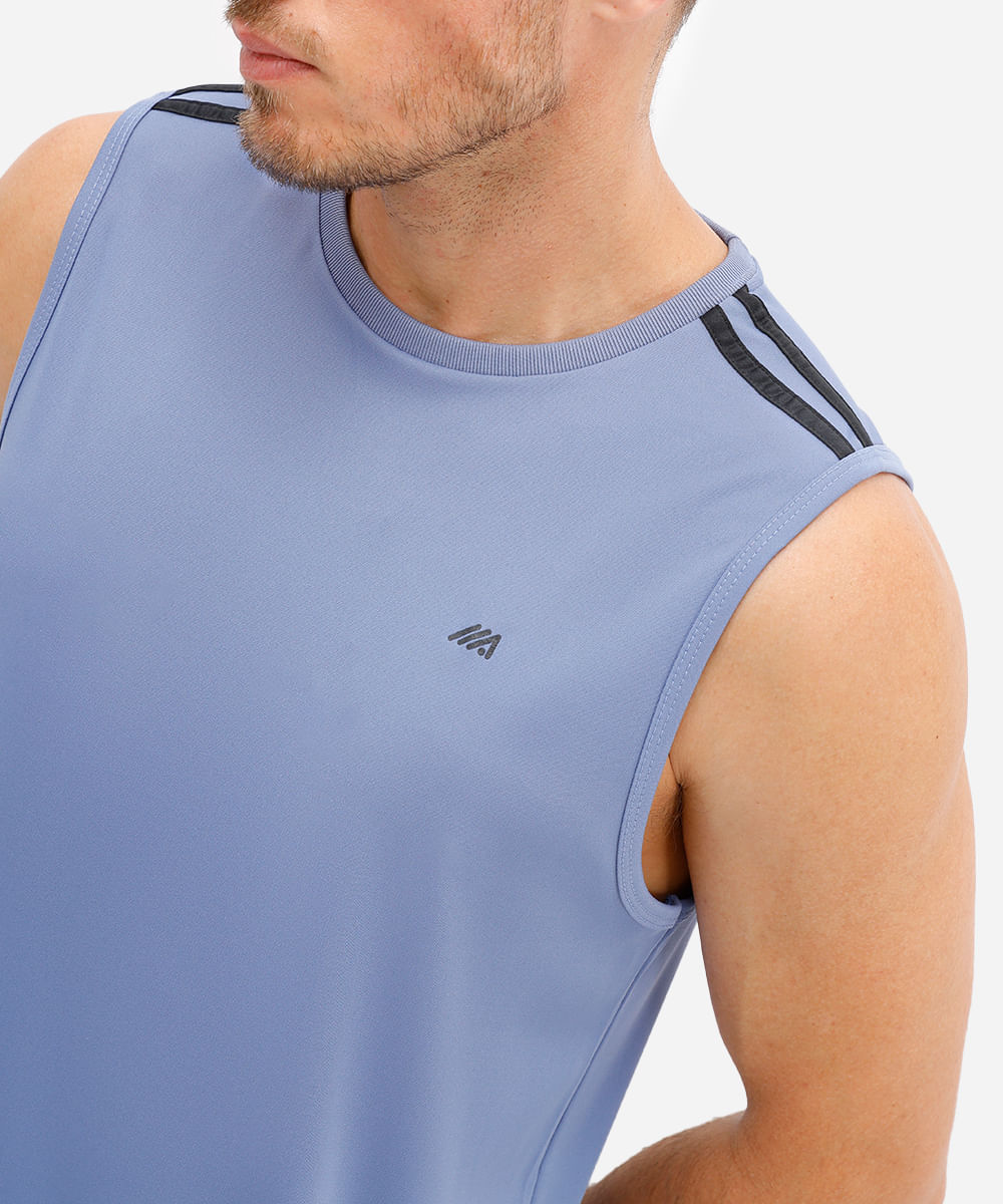 regata esportiva masculina com listras - azul
