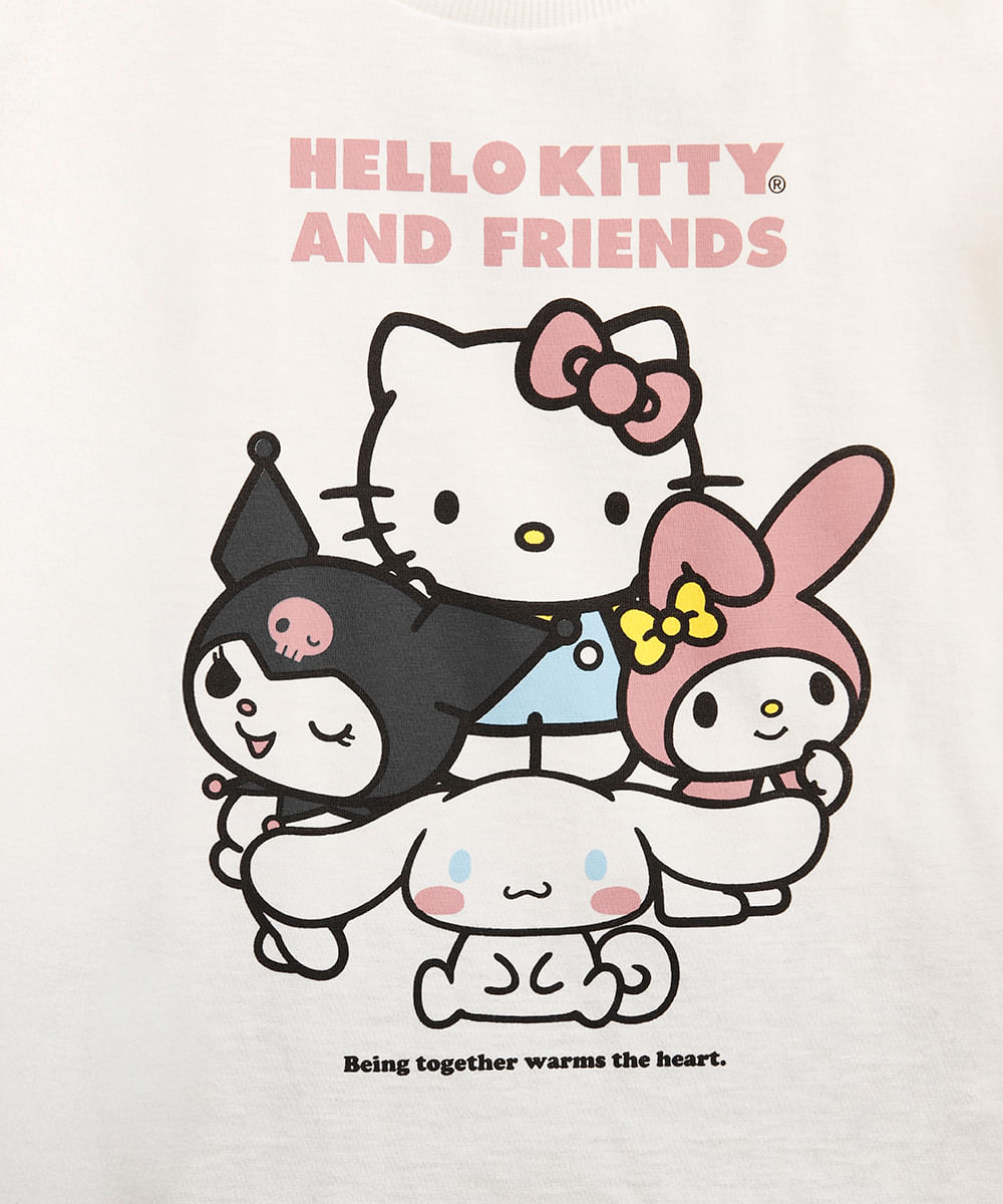conjunto infantil com short saia hello kitty colorido