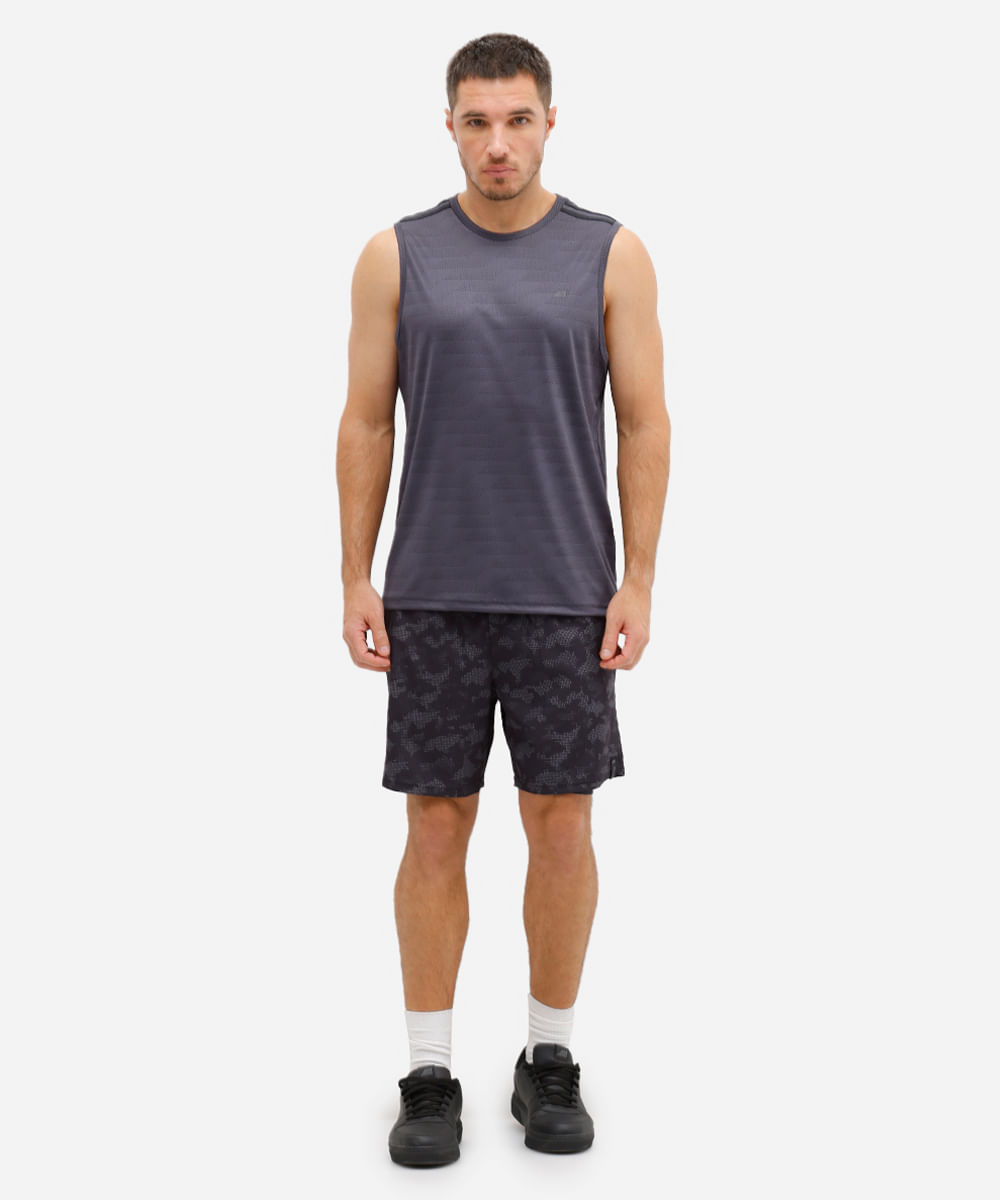regata esportiva masculina com listras estampada cinza