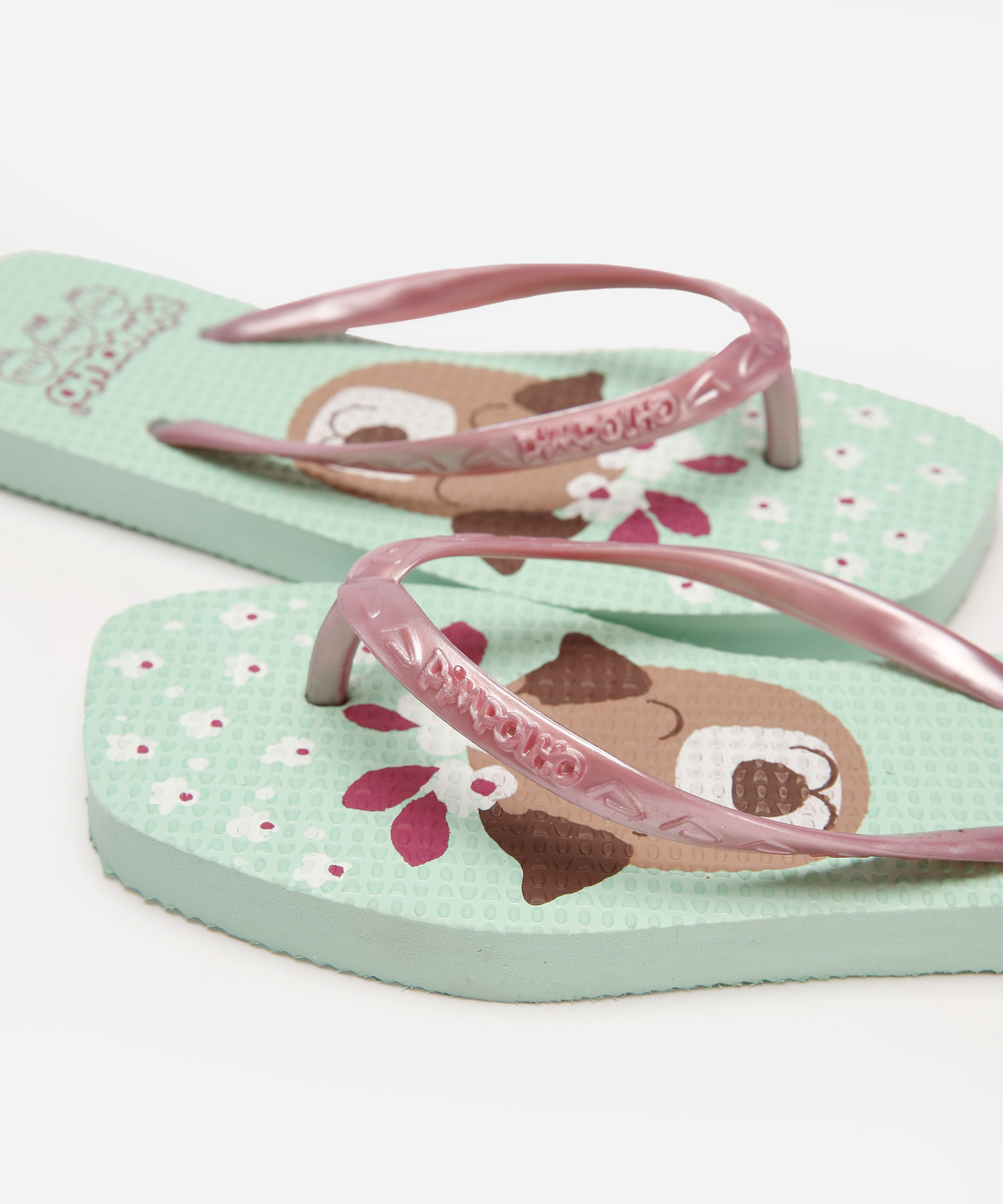 chinelo infantil pimpolho cachorrinho colorido