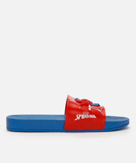 chinelo slide infantil homem aranha azul