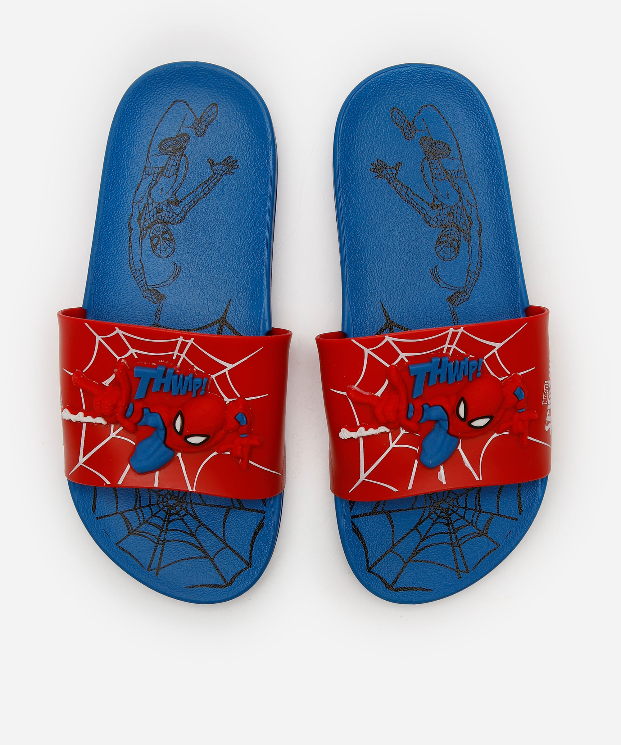chinelo slide infantil homem aranha azul