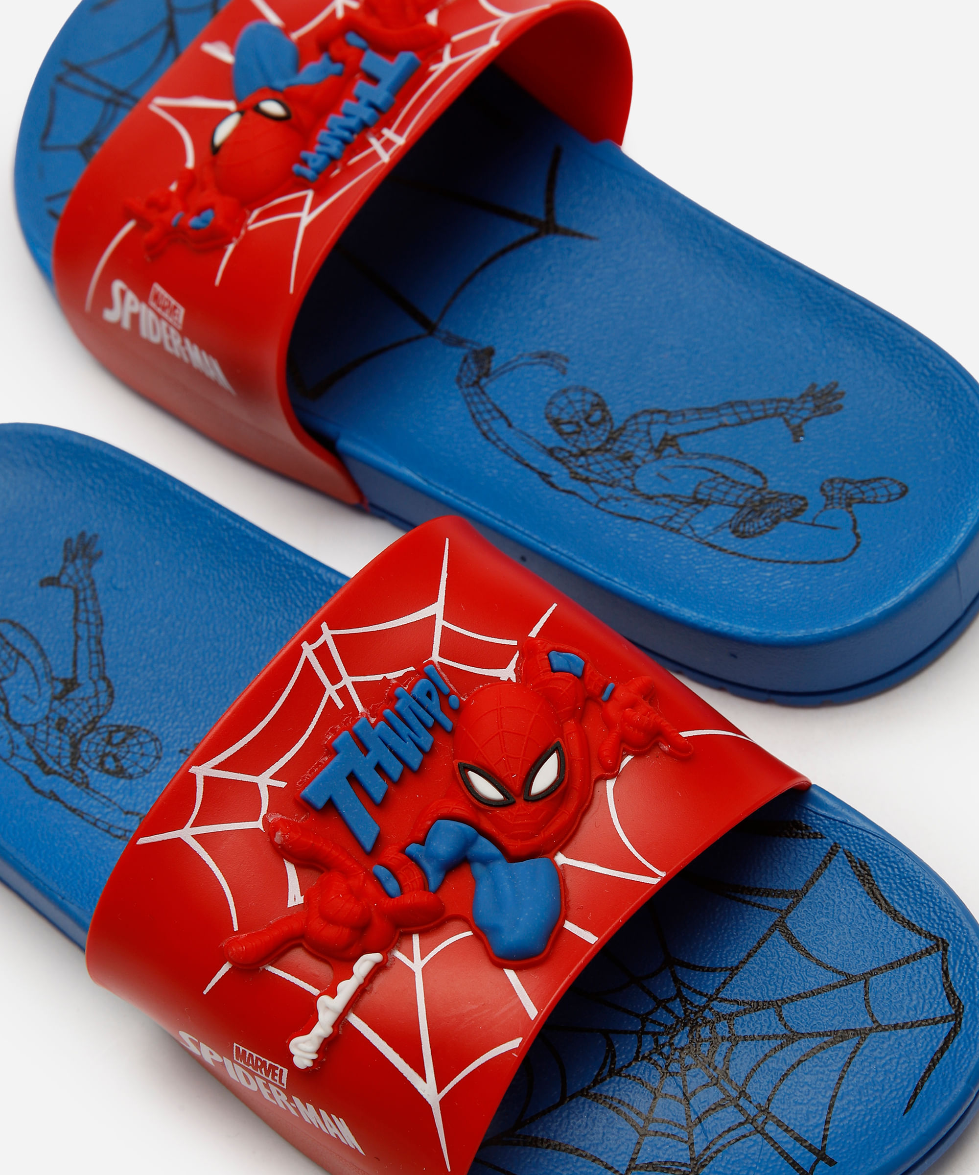 chinelo slide infantil homem aranha azul