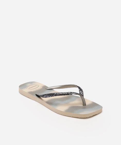 chinelo slim havaianas party bege