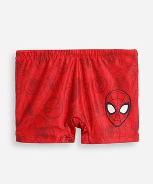 sunga bebê boxer infantil  spiderman - vermelho escuro