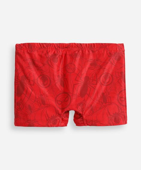 sunga bebê boxer infantil  spiderman - vermelho escuro