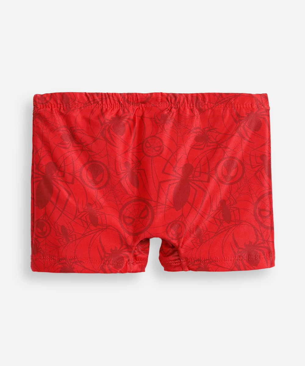 sunga bebê boxer infantil  spiderman - vermelho escuro