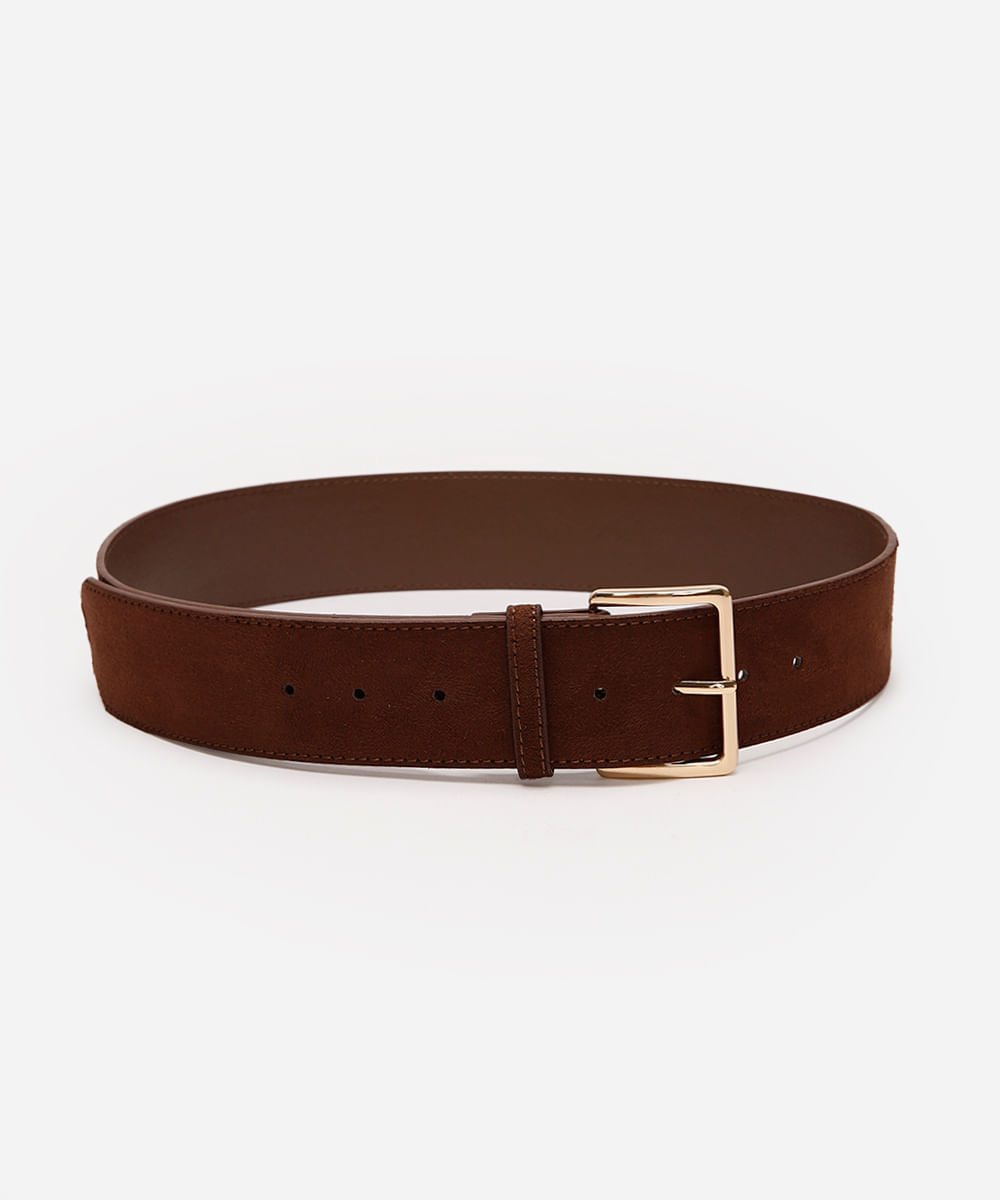 cinto feminino texturizado marrom