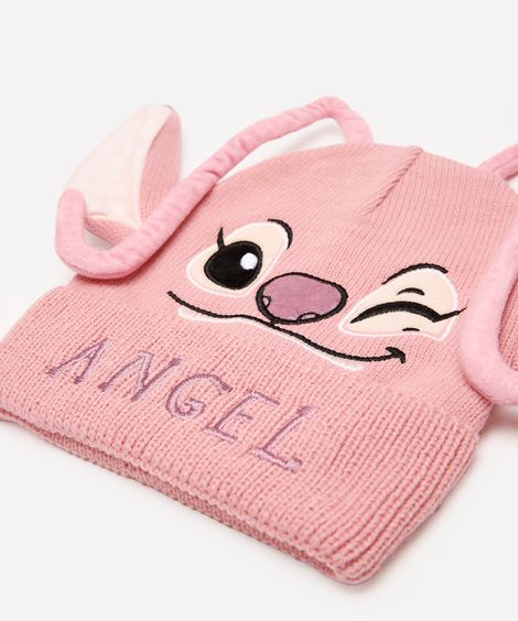 gorro infantil texturizado angel rosa