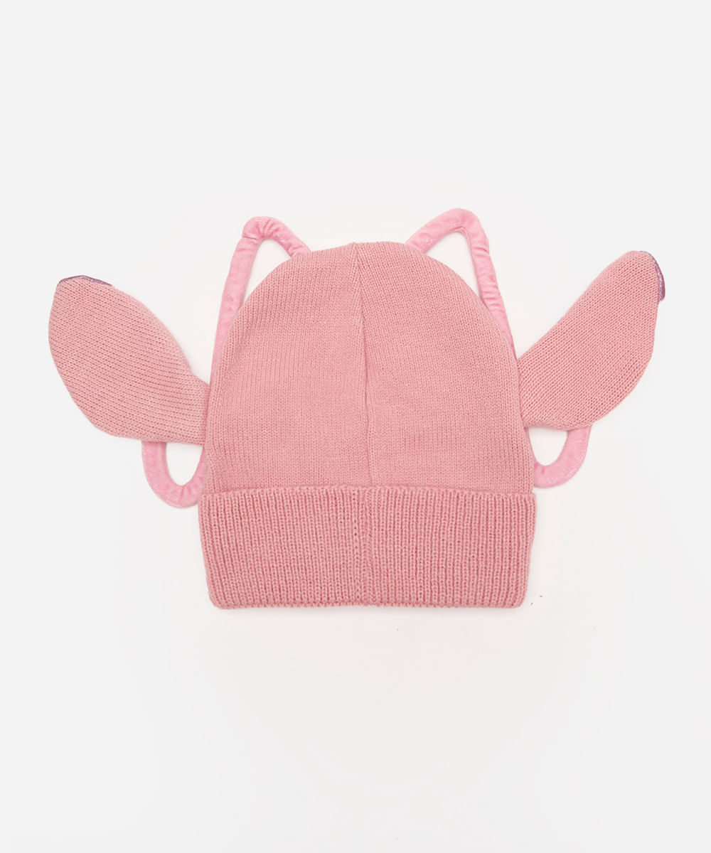 gorro infantil texturizado angel rosa