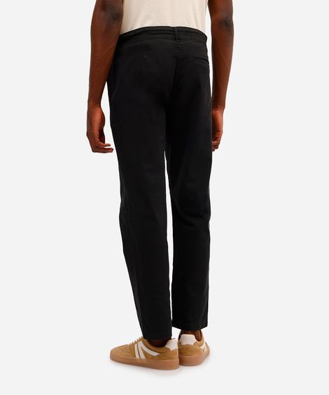 calça reta masculina de sarja preta
