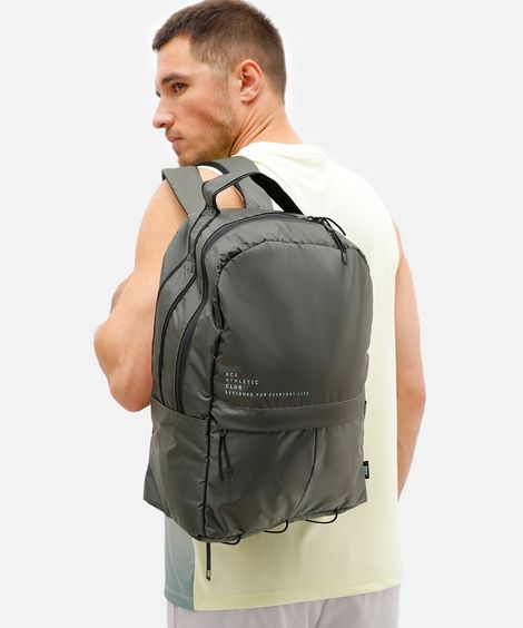 mochila com bolsos esportiva verde