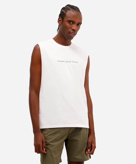 regata machão masculina estampada off white