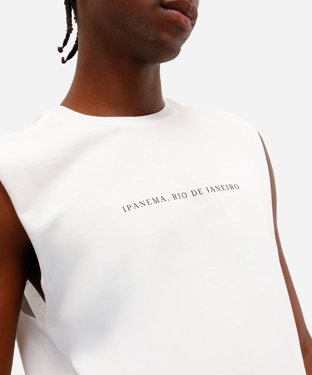 regata machão masculina estampada off white