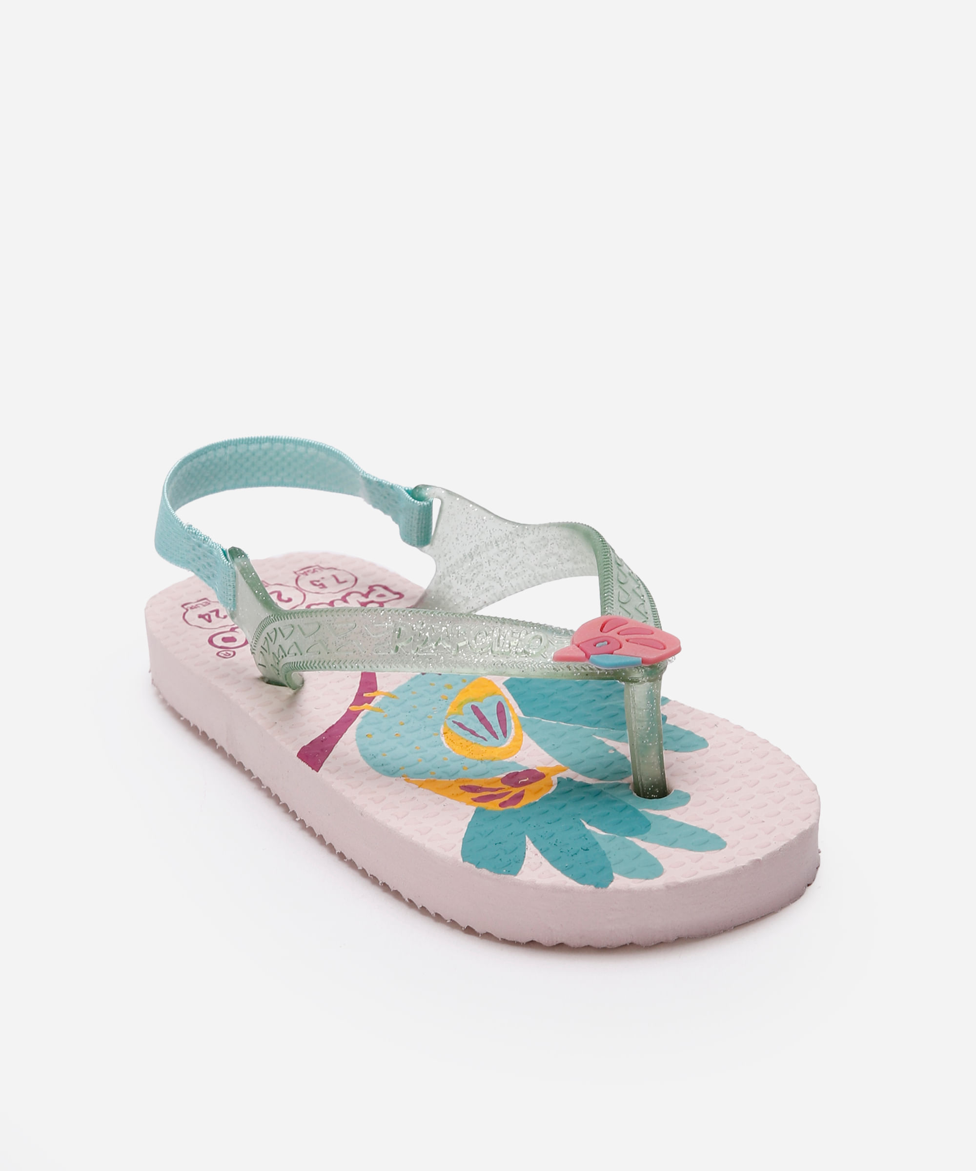 chinelo infantil pimpolho passarinho rosa