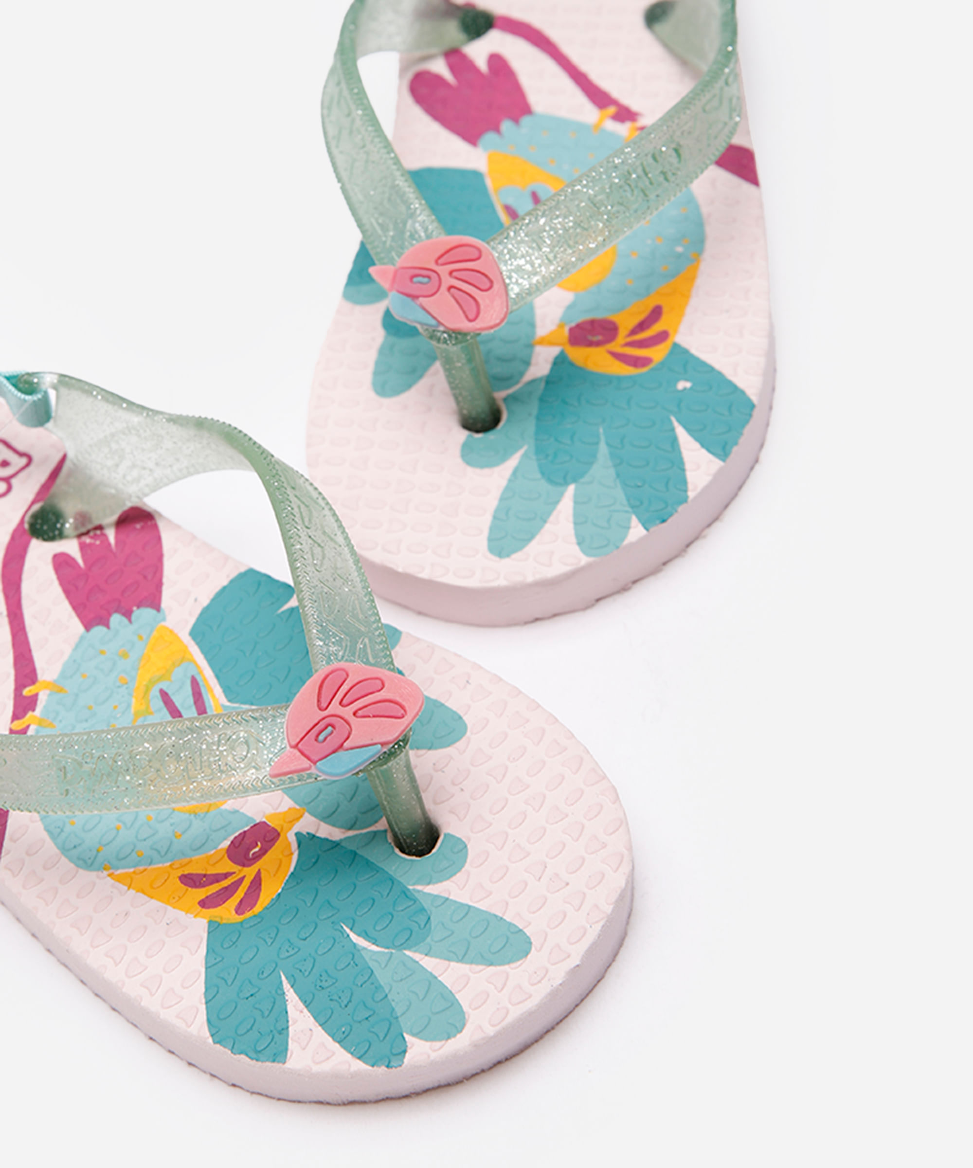 chinelo infantil pimpolho passarinho rosa