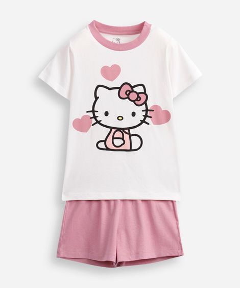 pijama curto infantil hello kitty off white
